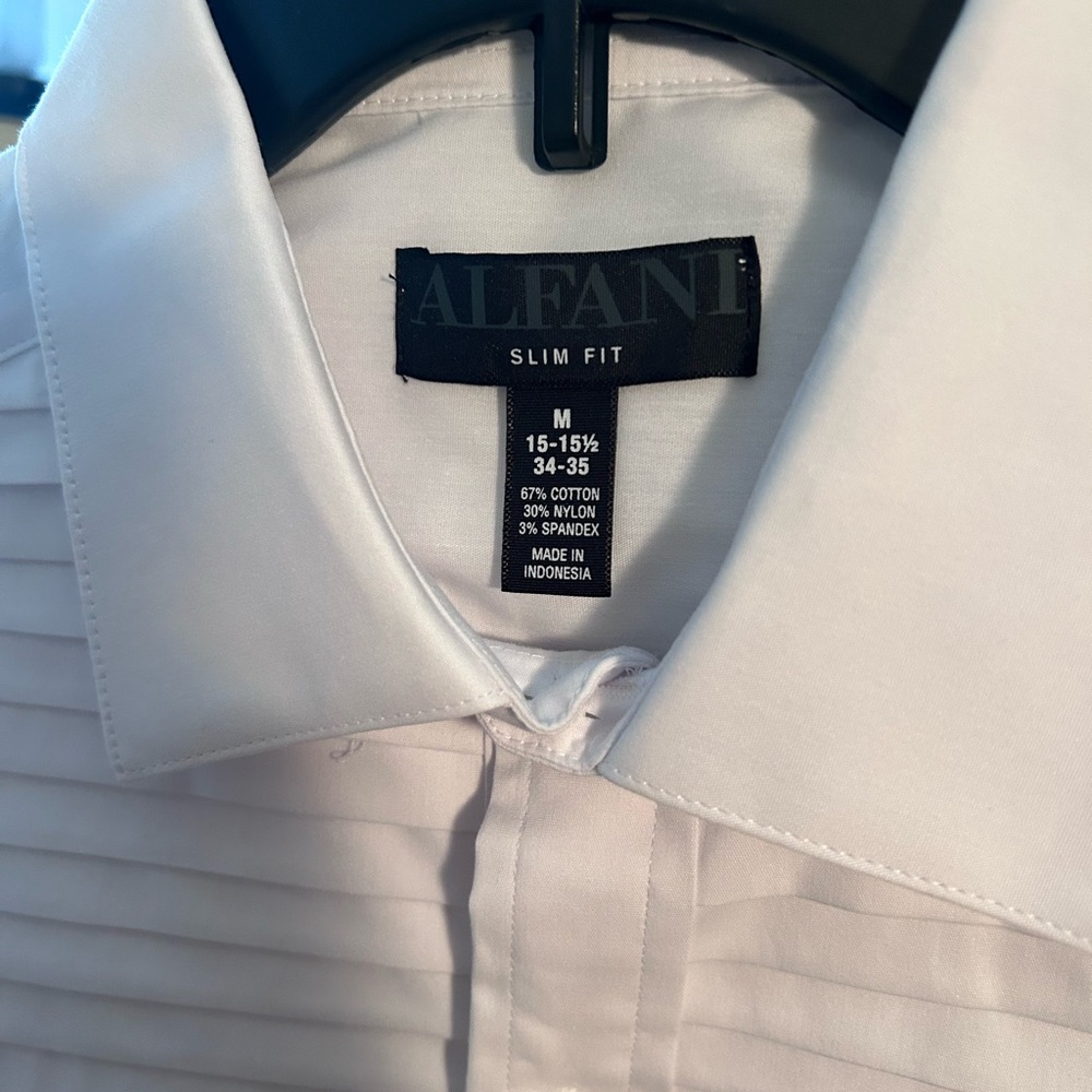 Alfani Men's Slim Fit Horizontal Pleated Panel Formal Shirt NWT - Picture 4 of 6